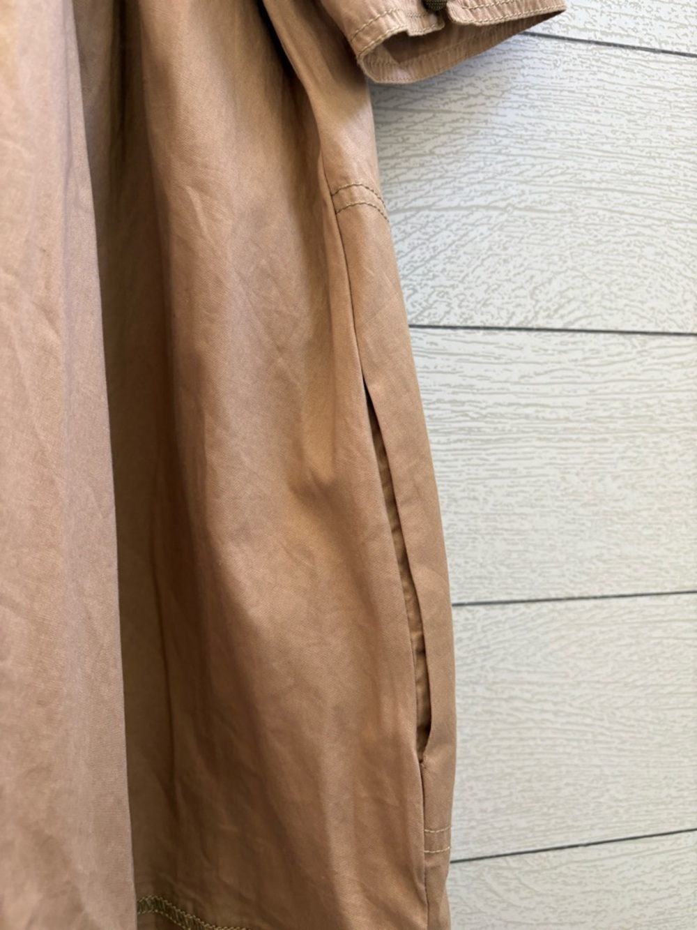 Pilcro Bow-Front Tunic Cotton Mini Dress Khaki/Tan Size M - Picture 7 of 12
